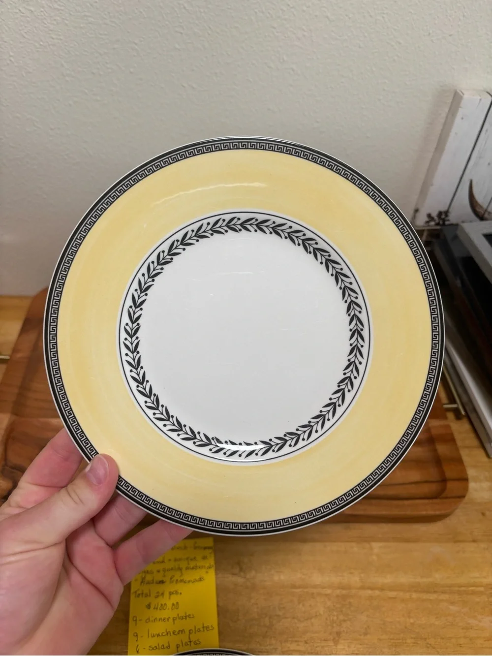 Villeroy & Boch Yellow, White & Black Decorative Dinner Plate